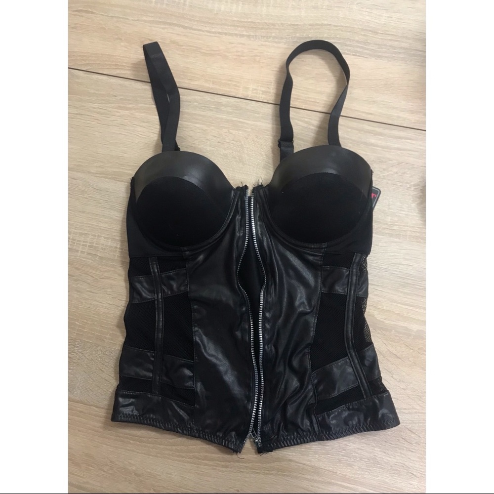 Black push up corset style blouse